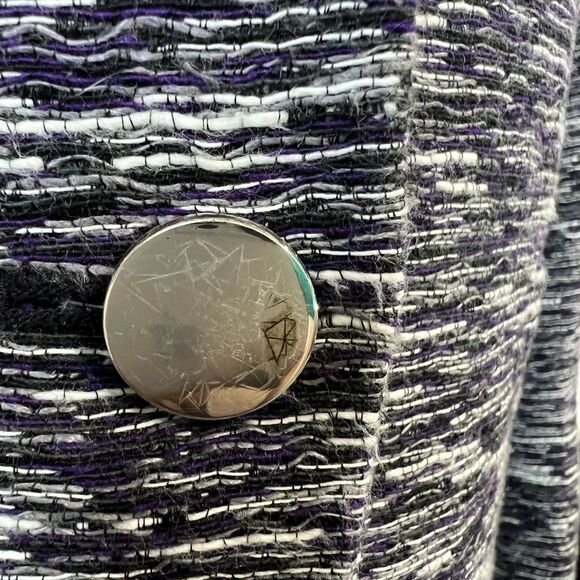 Calvin Klein skirt suit size 12 purple multicolor knee length long sleeve office - Picture 7 of 8